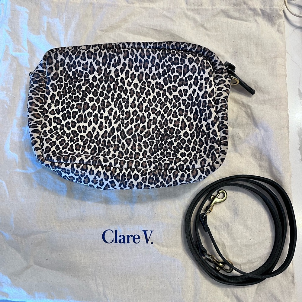 Clare V Midi Leopard Print Bag crossbody